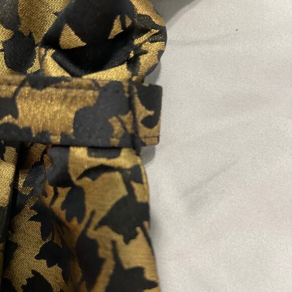 Theia Dress Black & Gold dress brocade sleeveless fit & flare pockets size 10 - Picture 6 of 10